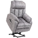 HOMCOM Power Lift Chair, Electric Recliner for Elderly, Compact Living Room Chair with Side Pocket & Remote Control, Grey