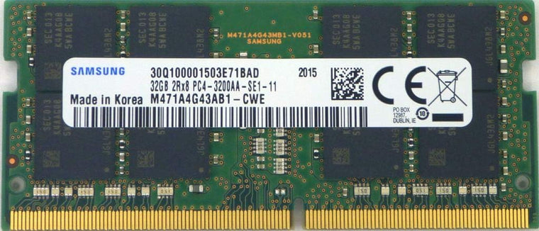 32GB DDR4 3200MHz PC4-25600 1.2V 2Rx8 260-Pin SODIMM Laptop RAM Memory Module M471A4G43AB1-CWE