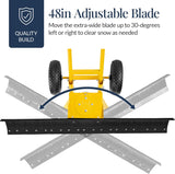 Best Choice Products 36in Galvanized Blade Heavy-Duty 2-Wheel Snow Pusher Hand Plow for Snow Removal w/Wheels, Adjustable Handle, Blade Angle – Black