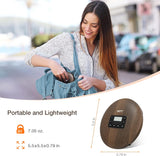 HOTT CD611 Portable CD Player for Home Travel and Car with Stereo Headphones, Anti-Shock ,Wood Grain