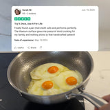 2025 Upgraded Titancore Frying Pan 10, Titancore Titanium Frying Pan, 100% Titanium Pro Hammered Pans for Cooking, Naturally Non-Stick with Minimum Oil & with Lid (10.23in, No Lid)