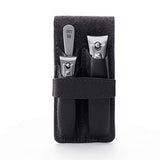 GERMANIKURE Nail Clippers and Sapphire Nail File Set in Black Leather Case ?C Ethically Made in Solingen Germany, FINOX Stainless Steel Tools ?C Professional Quality Manicure & Pedicure Kit for Men