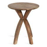 Kate and Laurel Soleyn Mid-Century Round Wood Side Table, 20 x 20 x 25, Natural, Decorative End Table with Boho Style for Use as Bedroom Nightstand or Living Room Accent