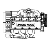 CISON L4-175 17.5cc Mini OHV Inline Four-cylinder Four-Stroke Water-Cooled L4 Gasoline Engine Model for RC Cars Ships(ASSEMBLED)