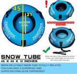 Snow Tube Snow Tubes Heavy Duty Snow Tube for Kids Adult Snow Tube 45inch, Snow Sled Sledding Tube, Inflatable Snow Tube for Kids Snow Tubes for Sledding Towable Double Rubber Snow Tube with Cover