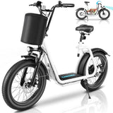 Caroma Peak 800w Electric Scooter Adults 20X3 Fat Tire, 20 MPH Top Speed & 30 Miles Range, Off-Road E Scooter w/Adjustable Seat & Detachable Basket, Foldable Ebike w/Shock Absorption for Commuting