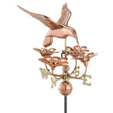 Good Directions Hummingbird with Flowers Weathervane Polished Copper