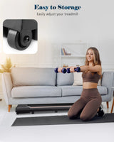 Naipo Treadmill Walking Pad 2.5HP with LCD Display Portable Wheels and Max Capacity 265lb for Home Use
