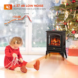 Electric Fireplace Heater with Thermostat Control, 15 Cathedral Stylish Small Fireplace Stove Heater, 3D Realistic Flame Effects, Overheating Safe Design
