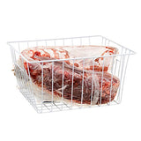 Freezer Wire Baskets, Kitchen Storage Organizer Bins for Chest and Upright Freezer, Refrigerator Dividers Containers with Handles – Pearl White (3)