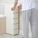 Narrow Bathroom Removable Medicine Cabinet Tall Corner Cabinet with Storage Drawers and Casters, Side Cabinet Crevice Shelf for Kitchen, Living Room, Laundry Room, Bedroom