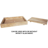 Eden Bath Rectangular Infinity Pool Sink – Honed Beige Travertine