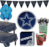 Party City Dallas Cowboys Super Party Supplies for 36 Guests, Include Plates, Napkins, Table Covers, and Balloons