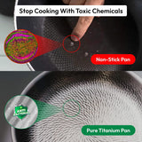 2025 Upgraded Titancore Frying Pan 10, Titancore Titanium Frying Pan, 100% Titanium Pro Hammered Pans for Cooking, Naturally Non-Stick with Minimum Oil & with Lid (10.23in, No Lid)