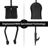 Parts & Accessories 5-Piece Fireplace Tools Set, 32 Inch Wrought Iron Fireplace Accessories Includes Fire Poker, Shovel, Brush, Tong, and Stand, Easy to Assemble