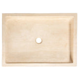 Eden Bath Rectangular Infinity Pool Sink – Honed Beige Travertine