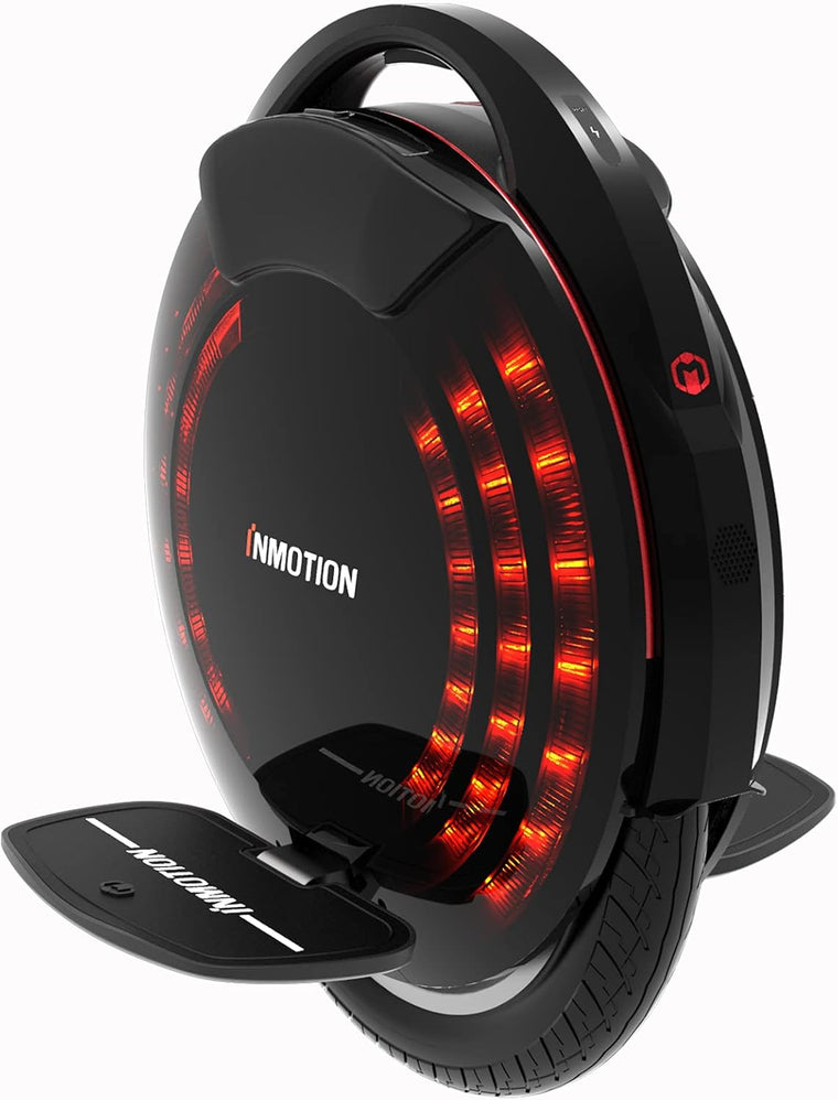 InMotion V8F Electric Unicycle 16 Inch Wheel 21.8 mph 35 Miles Mileage Self-Balancing Electric Scooter for Adults, Colorful Atmosphere Lamp, Built-in Speaker (US Plug)