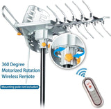 LAVA Outdoor HDTV Antenna, 150 Miles Ranges, HD-2605, 4K 1080P TV Remote Control Rotation UHF/VHF Reception with Built-In Low Noise Amplifier