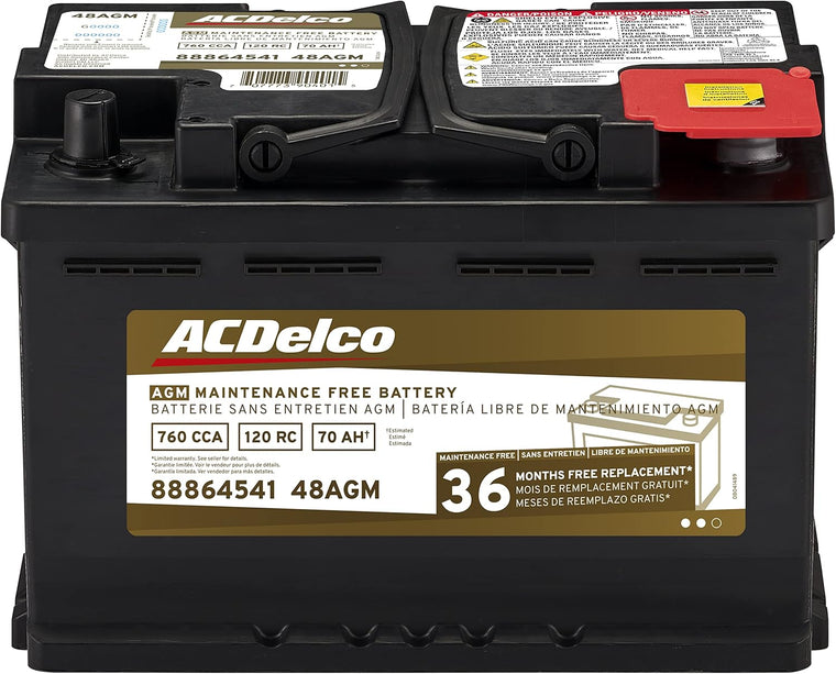 ACDelco Gold 48AGM 36 Month Warranty AGM BCI Group 48 Battery, Black