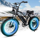 Fat Tire Electric Bike for Adults,1500W 32 Mph Top Speed Motorcycle Design Ebike, 48v 15.6AH 25-50 miles Long Range E Bike for Men and Women,All Terrain Motorbikes 20×4 Adult Electric Bicycles E-bike