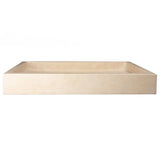 Eden Bath Rectangular Infinity Pool Sink – Honed Beige Travertine