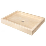 Eden Bath Rectangular Infinity Pool Sink – Honed Beige Travertine