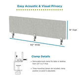 VaRoom – Desk Divider; Sound Proof Dividers – Privacy Shields for Student Desks and Desk Privacy Panels. Cubicle Wall, Desk Divider for Students and Office Divider (Light Grey, 48 W x 18??H)