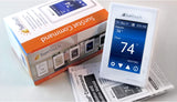 SunTouch Command Touchscreen Programmable Thermostat [universal] Model 500850 (low-profile, user-friendly floor heat control, 120/240V, bright white + paintable beauty ring) includes floor sensor