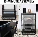Sanus AV Media Stand with Built-in Cable Mangement & Adjustable Feet – Heavy Duty Design Holds 400lbs of Audio/Video Components – Features Simple 15-Minute Install & Includes All Hardware