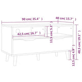 TV Stand, Center Console Storage Cabinet Small Console Table Low Tv Stand Suitable for Office Small Spaces Bedroom Living Room High Gloss White 35.4×15.7×19.1 Engineered Wood
