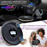 Portable CD Player with Bluetooth, CD Player Portable with Dual Speakers and Anti Shock Skip Protection Rechargeable CD Player Bluetooth for Car with LCD Display Headphone AUX Cable Walkman CD Player