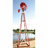 Outdoor Water Solutions 12-Foot Red and White Powder Coated Backyard Windmill